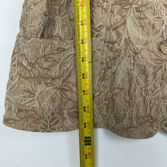 Coldwater Creek Jacquard Tonal Floral Printed Blazer Jacket Office - Picture 4 of 6